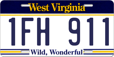 WV license plate 1FH911
