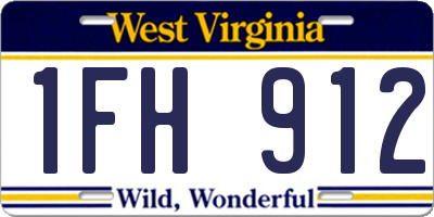 WV license plate 1FH912