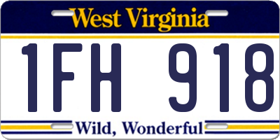 WV license plate 1FH918