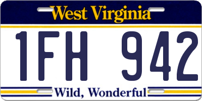 WV license plate 1FH942
