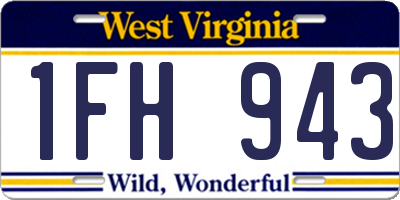 WV license plate 1FH943