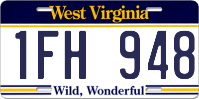 WV license plate 1FH948