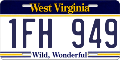 WV license plate 1FH949