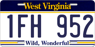 WV license plate 1FH952