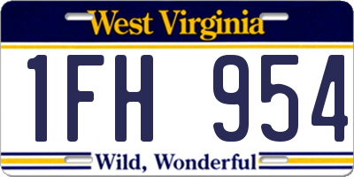 WV license plate 1FH954