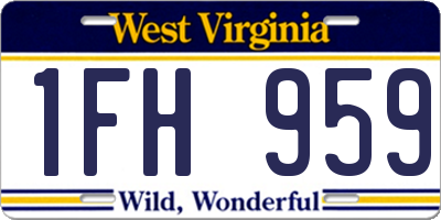 WV license plate 1FH959