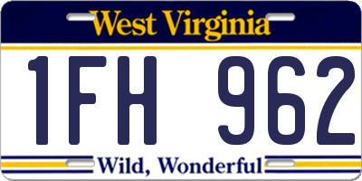 WV license plate 1FH962