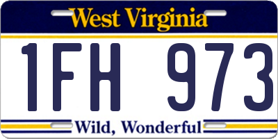 WV license plate 1FH973