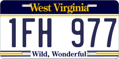 WV license plate 1FH977