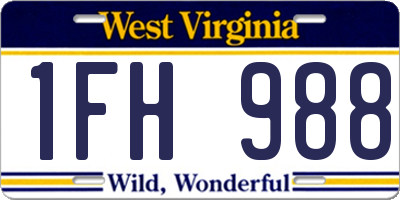 WV license plate 1FH988