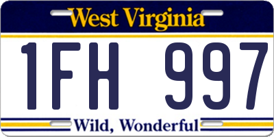 WV license plate 1FH997
