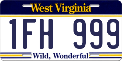 WV license plate 1FH999
