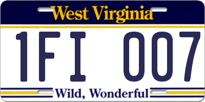 WV license plate 1FI007