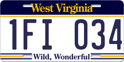 WV license plate 1FI034