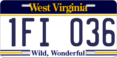 WV license plate 1FI036