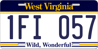 WV license plate 1FI057