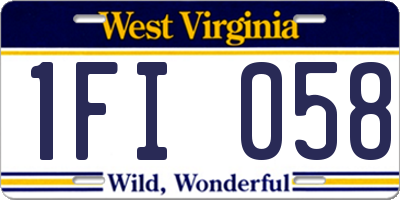 WV license plate 1FI058