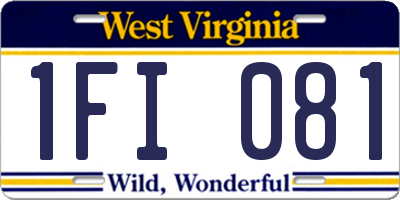 WV license plate 1FI081