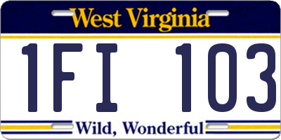 WV license plate 1FI103