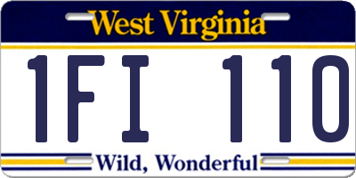 WV license plate 1FI110