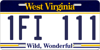 WV license plate 1FI111