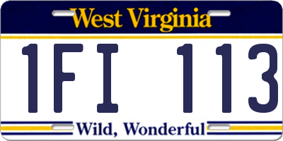 WV license plate 1FI113