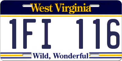 WV license plate 1FI116