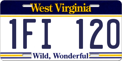 WV license plate 1FI120
