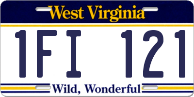 WV license plate 1FI121