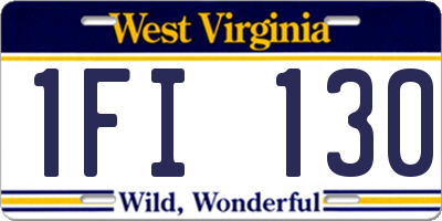 WV license plate 1FI130
