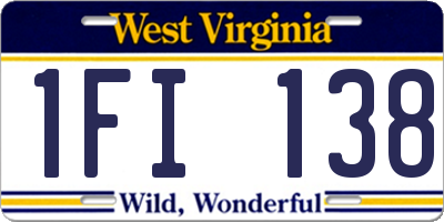 WV license plate 1FI138