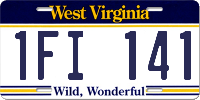 WV license plate 1FI141