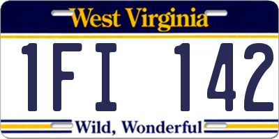 WV license plate 1FI142
