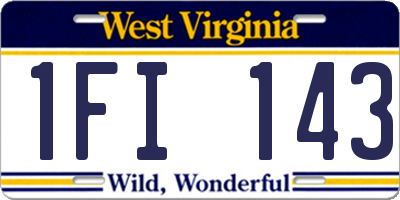 WV license plate 1FI143