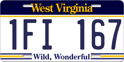 WV license plate 1FI167