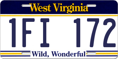 WV license plate 1FI172