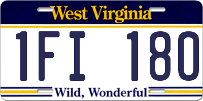 WV license plate 1FI180