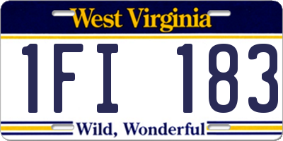 WV license plate 1FI183