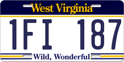 WV license plate 1FI187