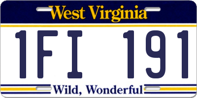 WV license plate 1FI191