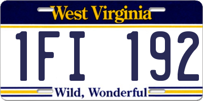 WV license plate 1FI192