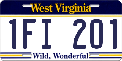 WV license plate 1FI201
