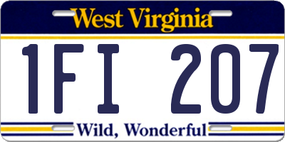 WV license plate 1FI207
