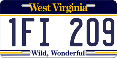 WV license plate 1FI209