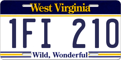 WV license plate 1FI210