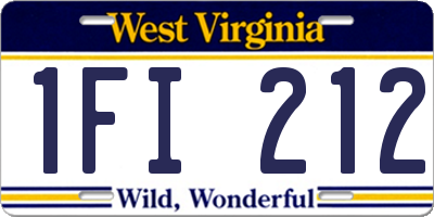 WV license plate 1FI212