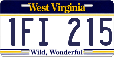 WV license plate 1FI215