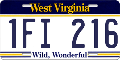WV license plate 1FI216