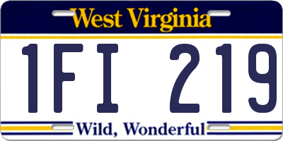 WV license plate 1FI219
