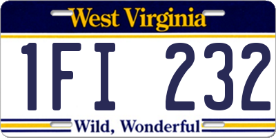 WV license plate 1FI232
